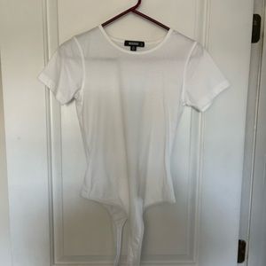 White misguided body suit